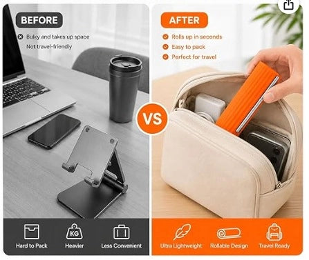 Foldable Silicone Phone Stand – Adjustable Desktop Holder for Phones & Tablets