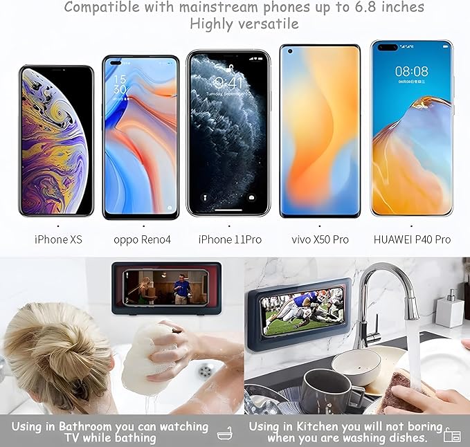 Waterproof Shower Phone Holder close-up of wall mount